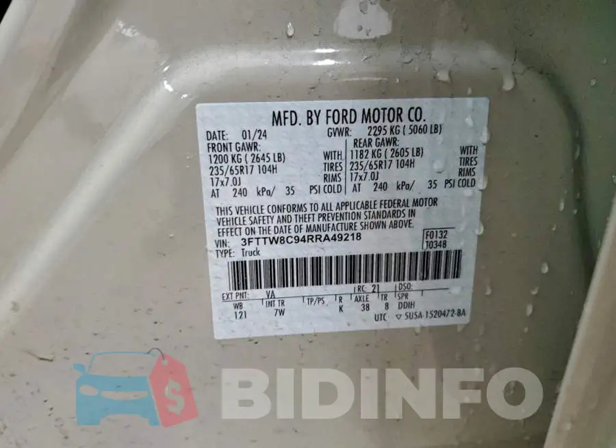 3FTTW8C94RRA49218 Photo# 12
