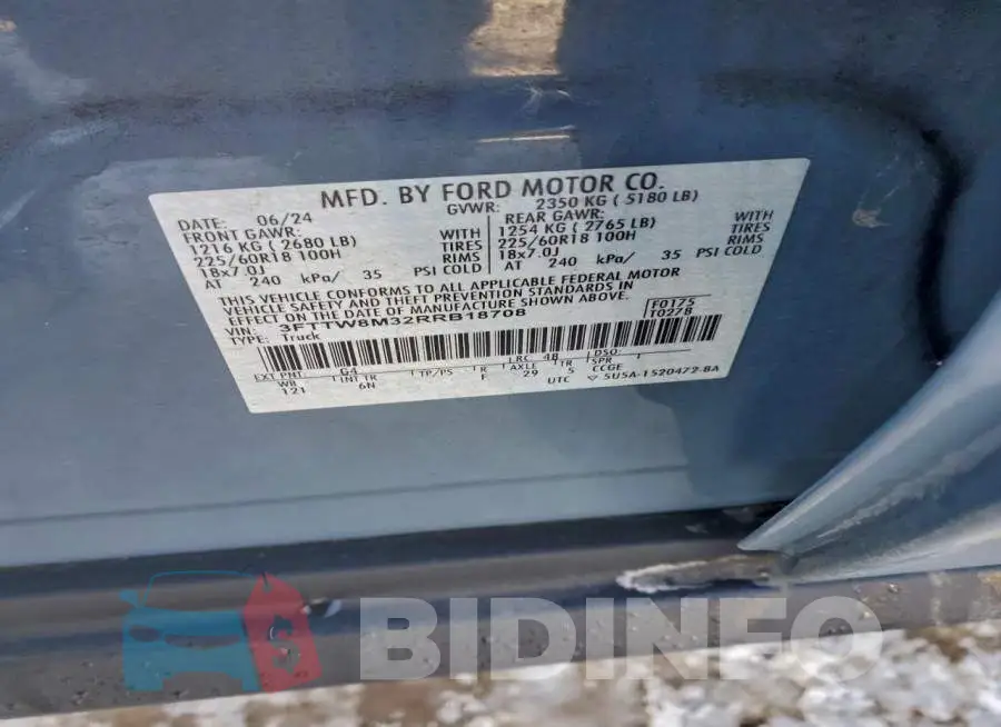 3FTTW8M32RRB18708 Photo# 12