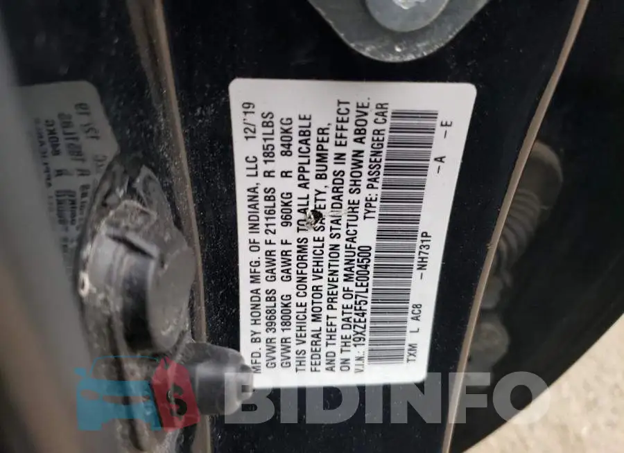 19XZE4F57LE004500 Photo# 12