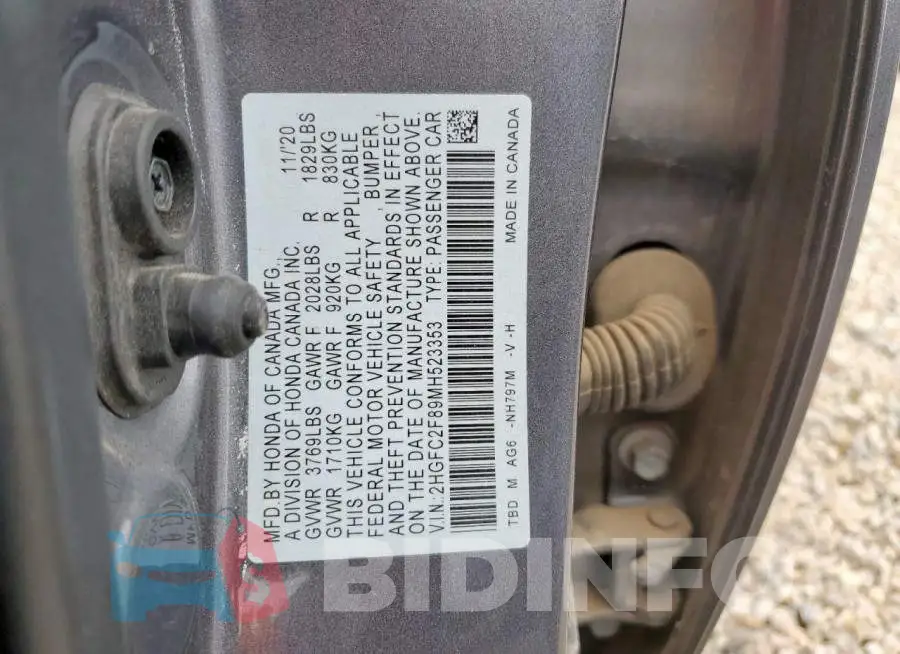 2HGFC2F89MH523353 Photo# 12