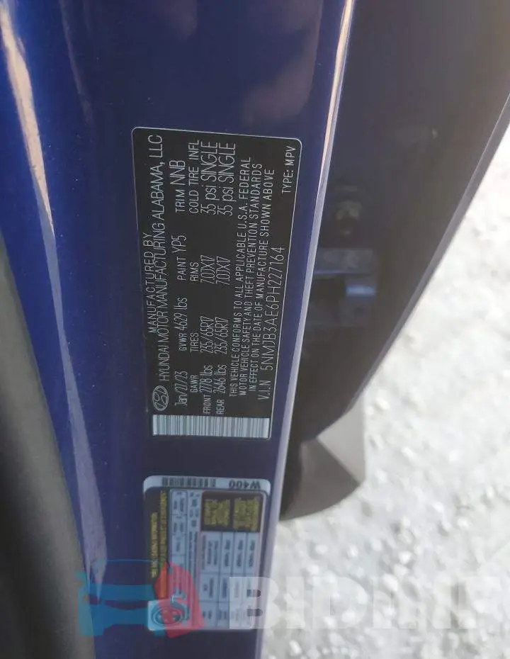 5NMJB3AE6PH227164 Photo# 13
