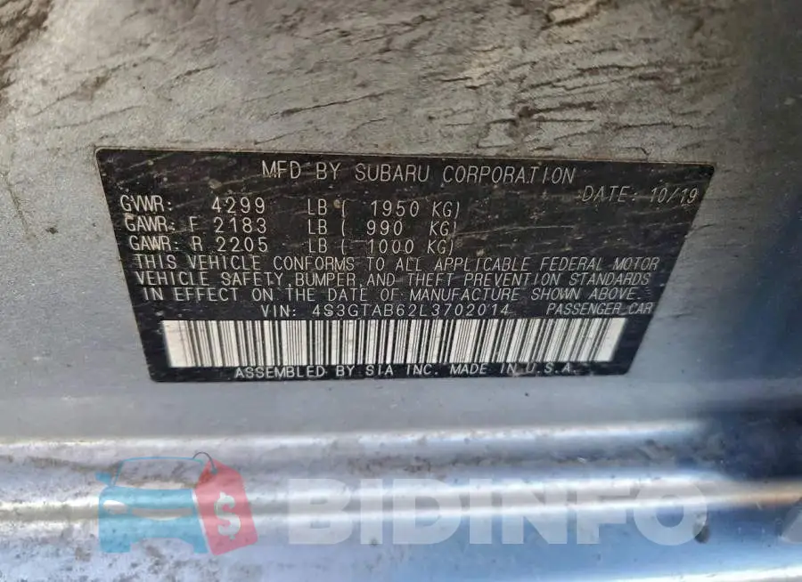 4S3GTAB62L3702014 Photo# 13