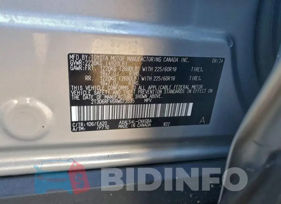 2T3D6RFV6RW073535 Photo# 14