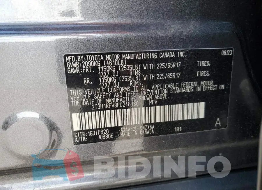 2T3H1RFV8PC246180 Photo# 13