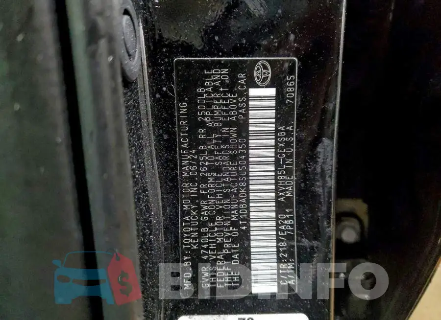 4T1DBADK8SU504350 Photo# 12