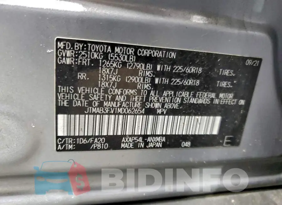JTMAB3FV1MD062654 Photo# 13