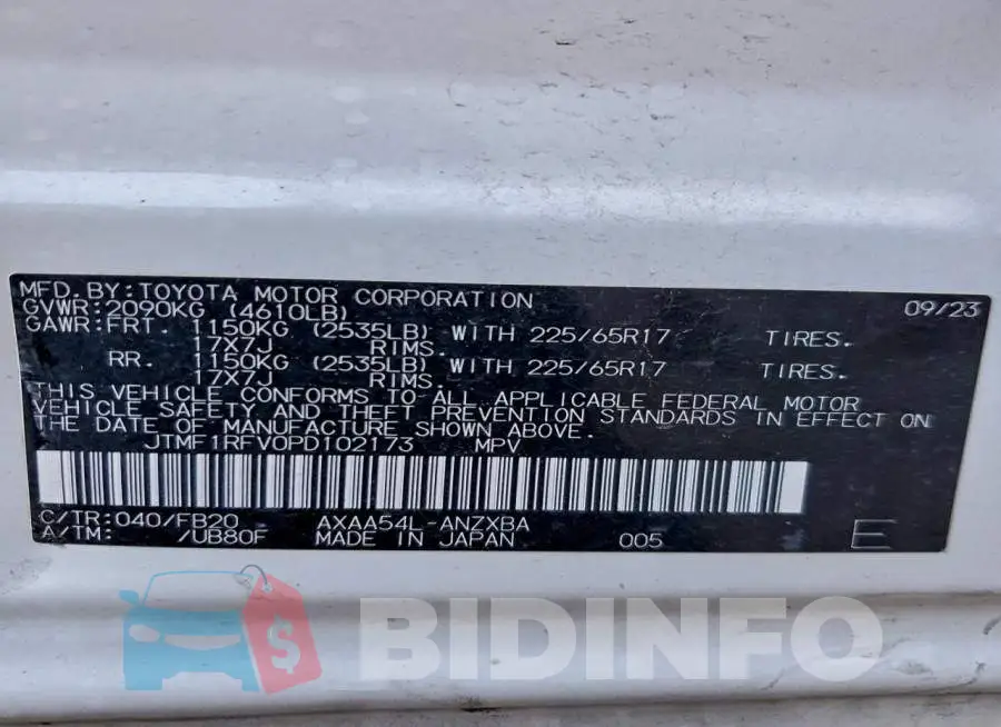 JTMF1RFV0PD102173 Photo# 13