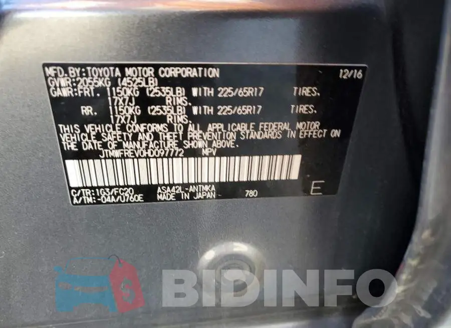JTMWFREV0HD097772 Photo# 12
