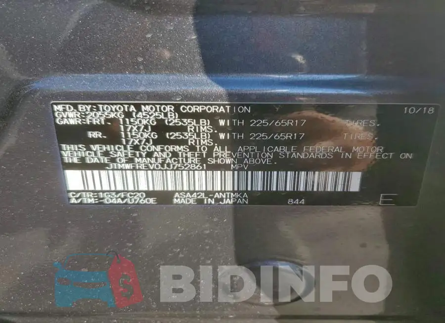 JTMWFREV0JJ752861 Photo# 13