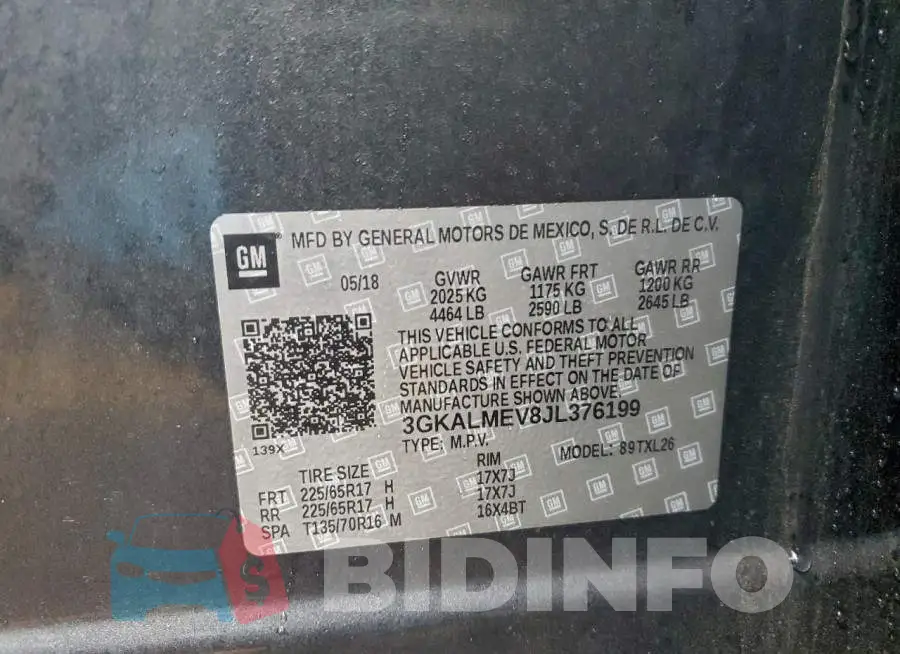3GKALMEV8JL376199 Photo# 13