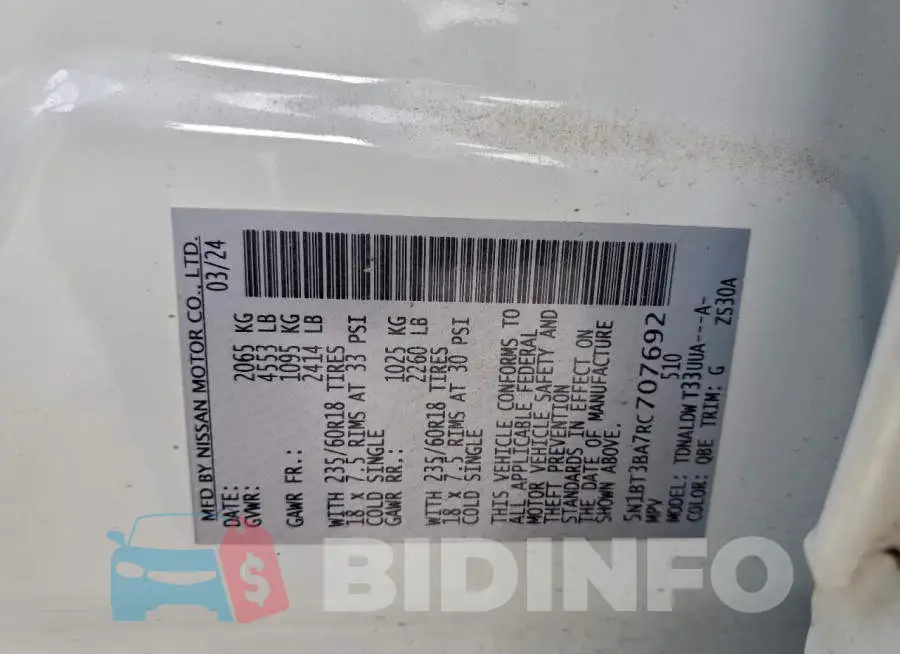 5N1BT3BA7RC707692 Photo# 14
