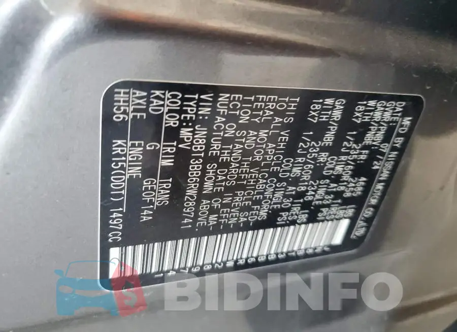 JN8BT3BB6RW289741 Photo# 14