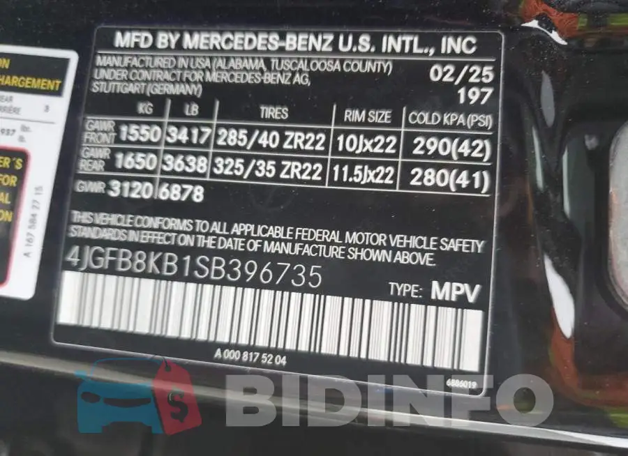 4JGFB8KB1SB396735 Photo# 13