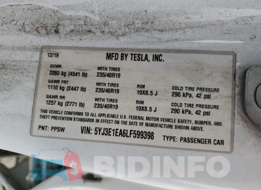 5YJ3E1EA6LF599398 Photo# 12
