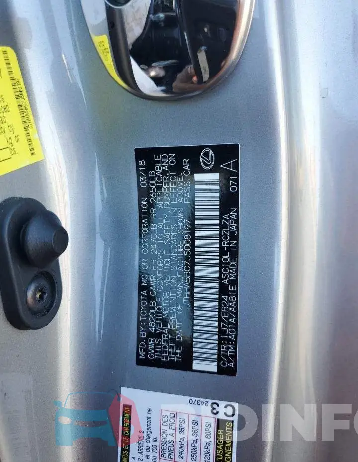 JTHHA5BC7J5008197 Photo# 12