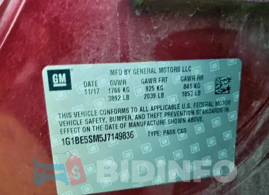 1G1BE5SM5J7149836 Photo# 12