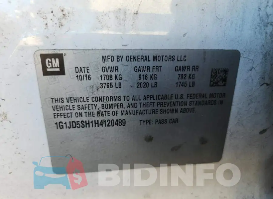 1G1JD5SH1H4120489 Photo# 12