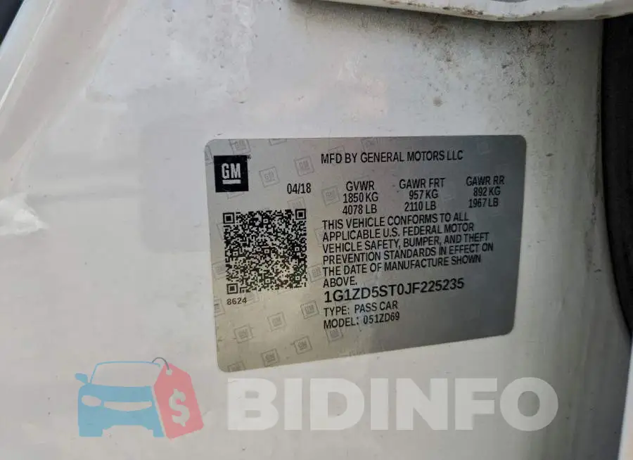 1G1ZD5ST0JF225235 Photo# 12