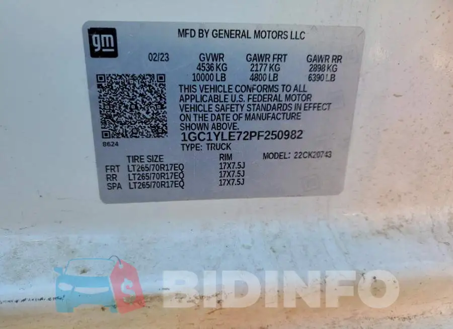 1GC1YLE72PF250982 Photo# 12