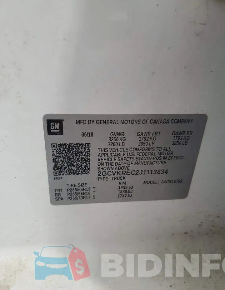 2GCVKREC2J1113834 Photo# 12