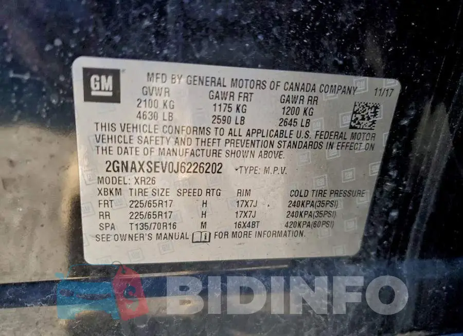 2GNAXSEV0J6226202 Photo# 13