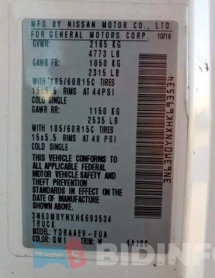 3N63M0YNXHK693534 Photo# 13