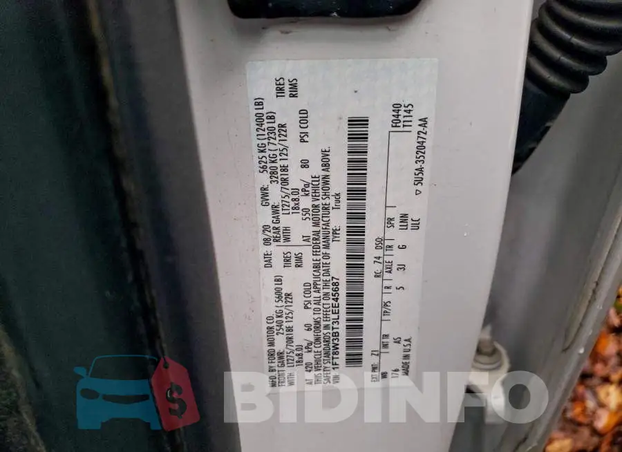 1FT8W3BT3LEE45687 Photo# 12