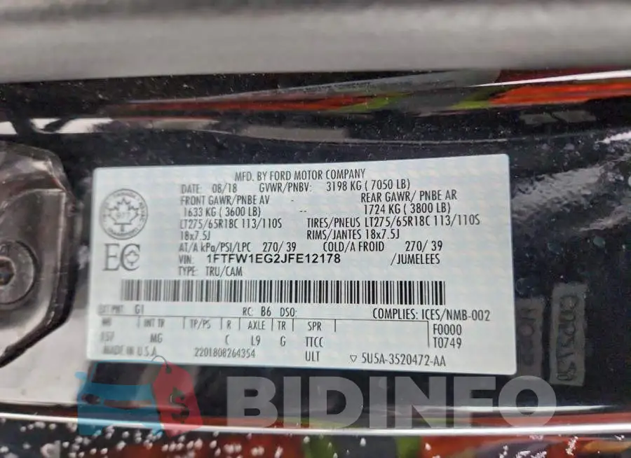 1FTFW1EG2JFE12178 Photo# 12
