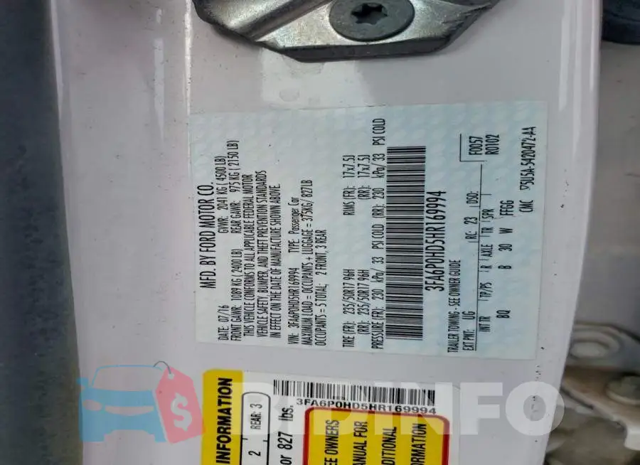 3FA6P0HD5HR169994 Photo# 12