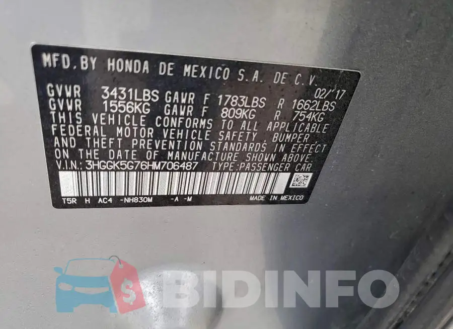 3HGGK5G76HM706487 Photo# 12
