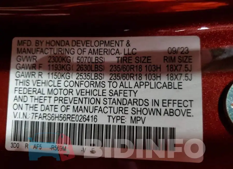 7FARS6H56RE026416 Photo# 13
