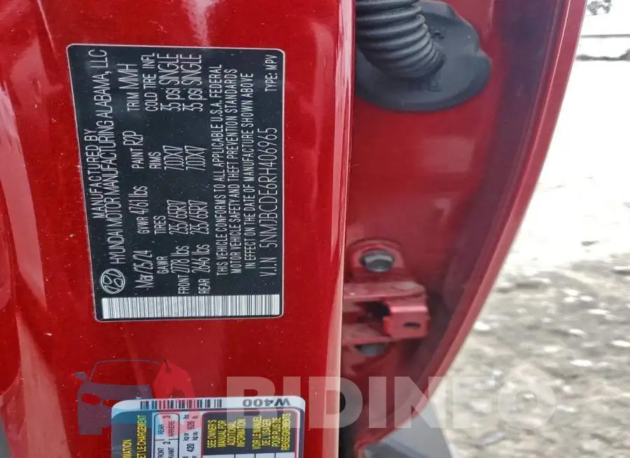 5NMJBCDE6RH406965 Photo# 13
