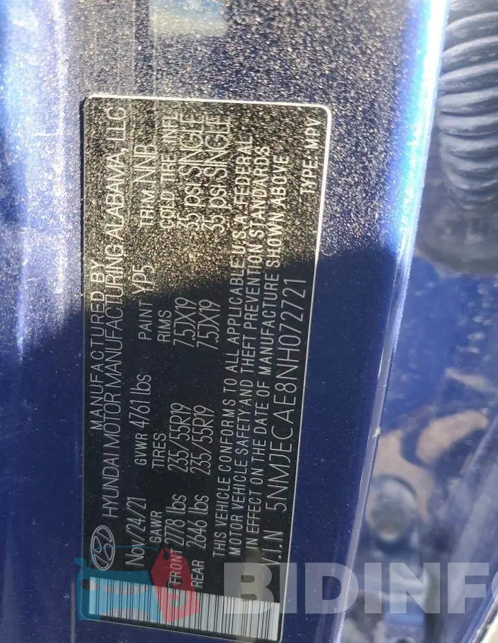 5NMJECAE8NH072721 Photo# 13