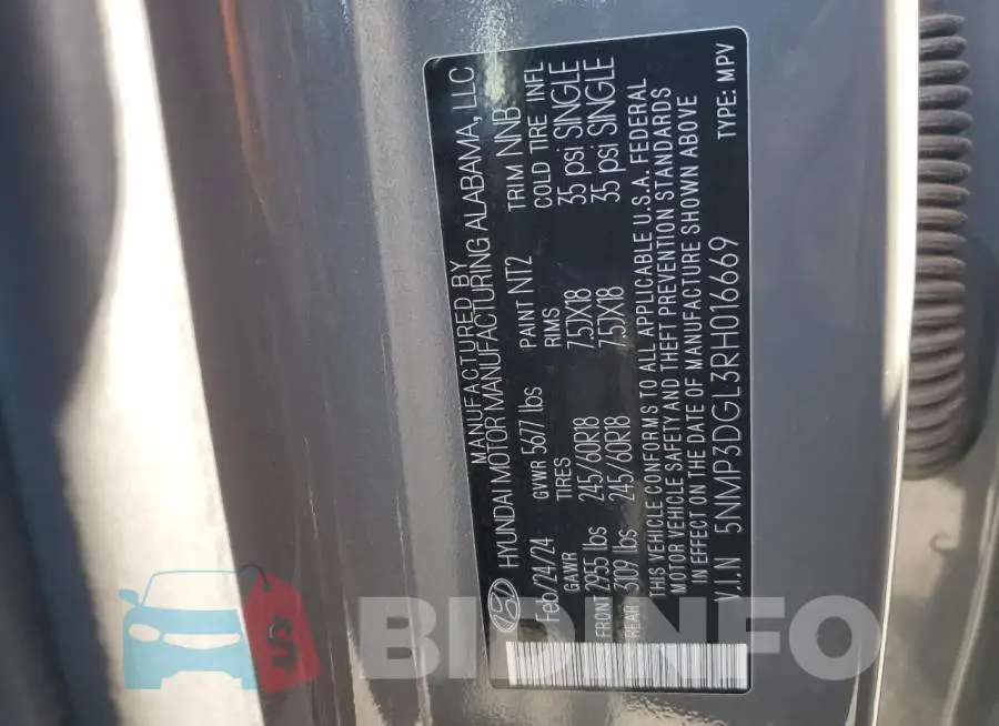 5NMP3DGL3RH016669 Photo# 12