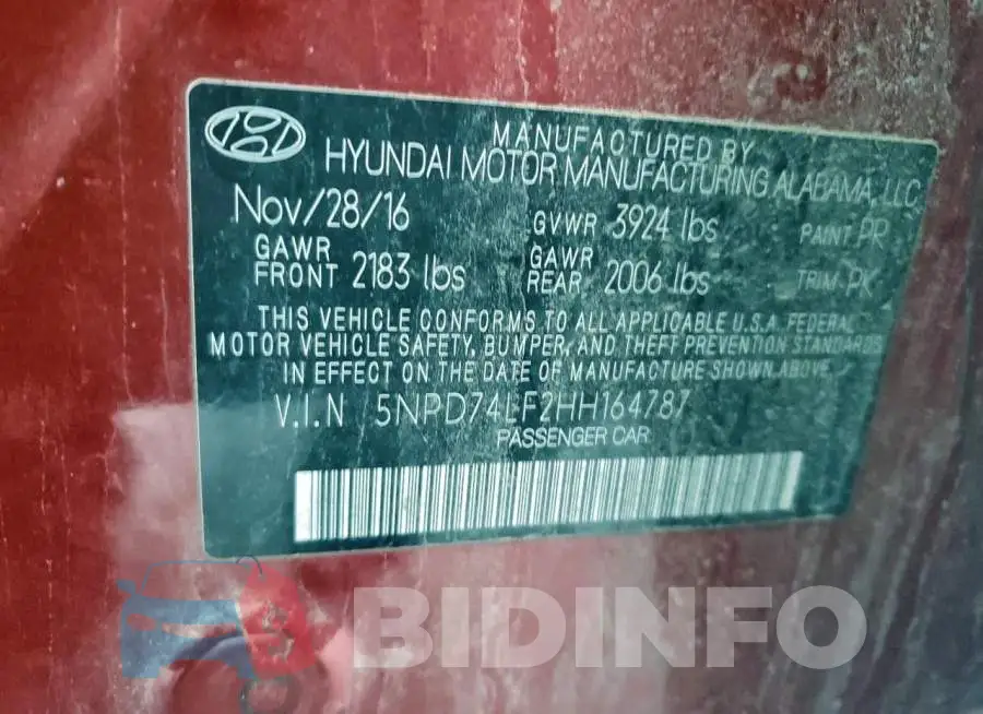 5NPD74LF2HH164787 Photo# 13