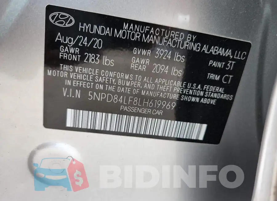 5NPD84LF8LH619969 Photo# 13