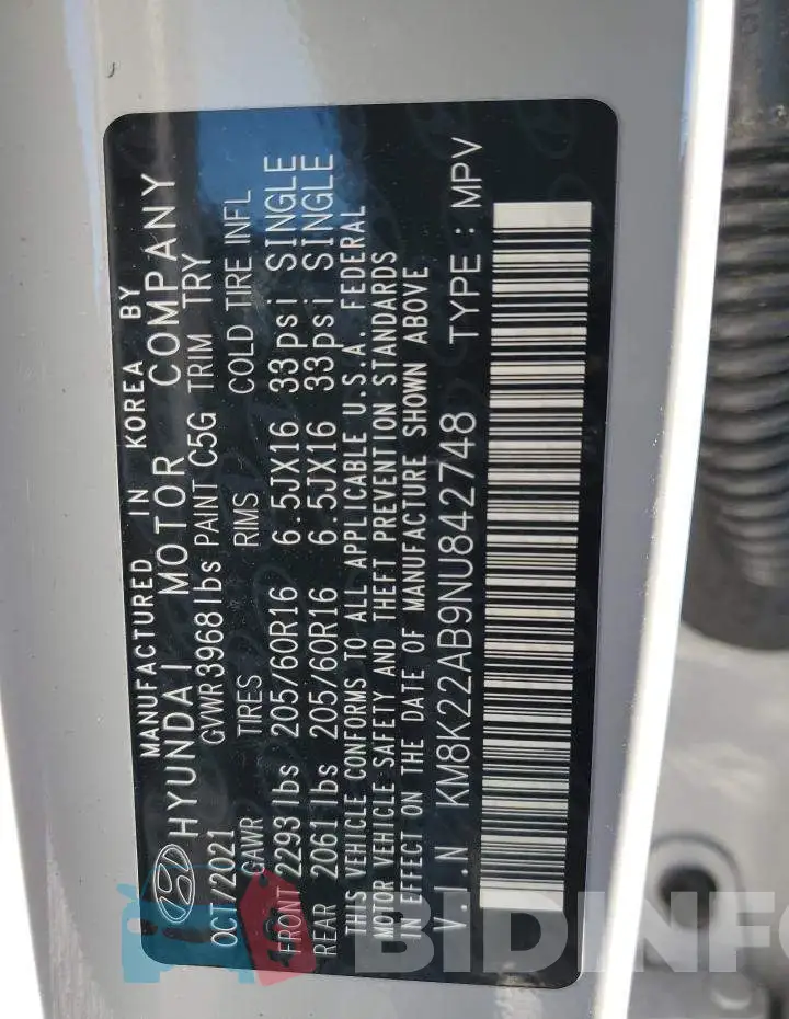 KM8K22AB9NU842748 Photo# 12