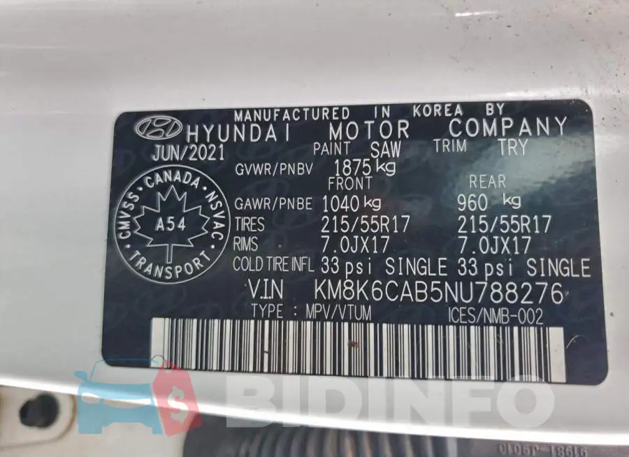 KM8K6CAB5NU788276 Photo# 14