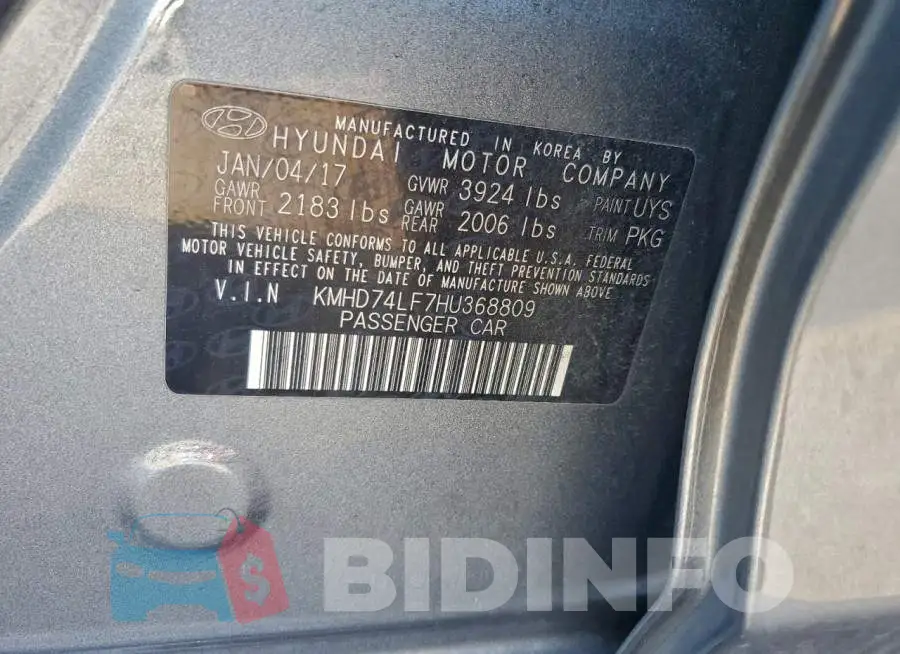 KMHD74LF7HU368809 Photo# 12
