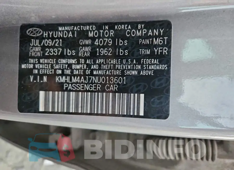KMHLM4AJ7NU013601 Photo# 12
