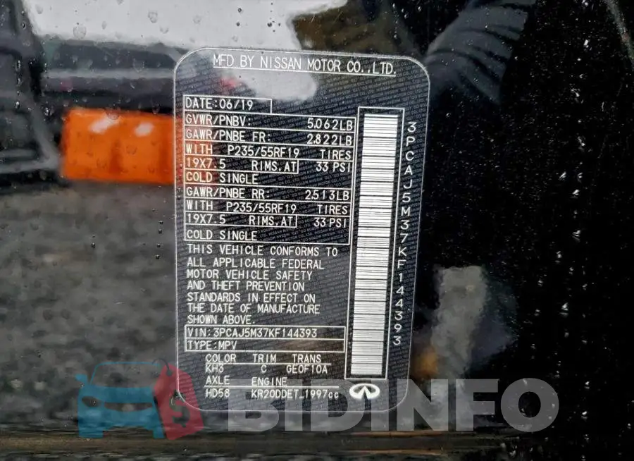 3PCAJ5M37KF144393 Photo# 13