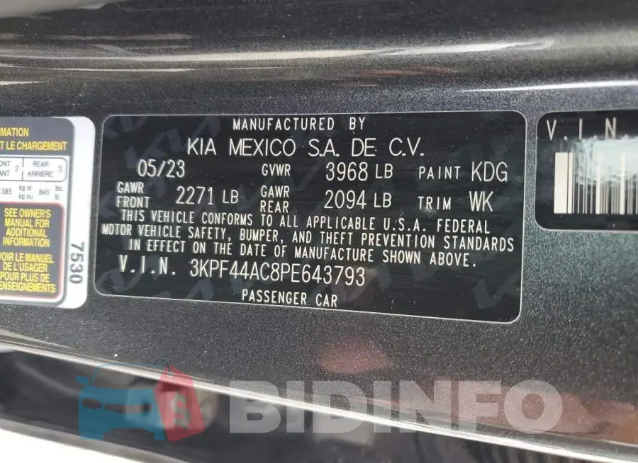 3KPF44AC8PE643793 Photo# 12