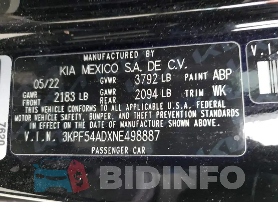 3KPF54ADXNE498887 Photo# 12