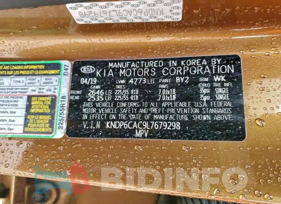 KNDP6CAC9L7679298 Photo# 13