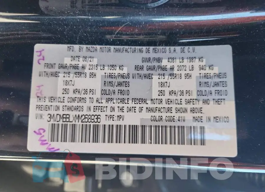 3MVDMBBLXMM268936 Photo# 13