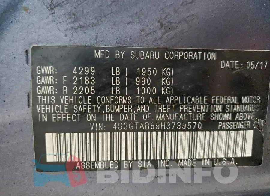 4S3GTAB69H3739570 Photo# 12