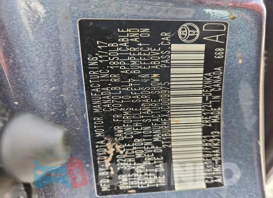2T1BURHEXJC009975 Photo# 13
