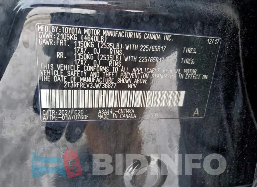 2T3RFREV3JW736877 Photo# 12