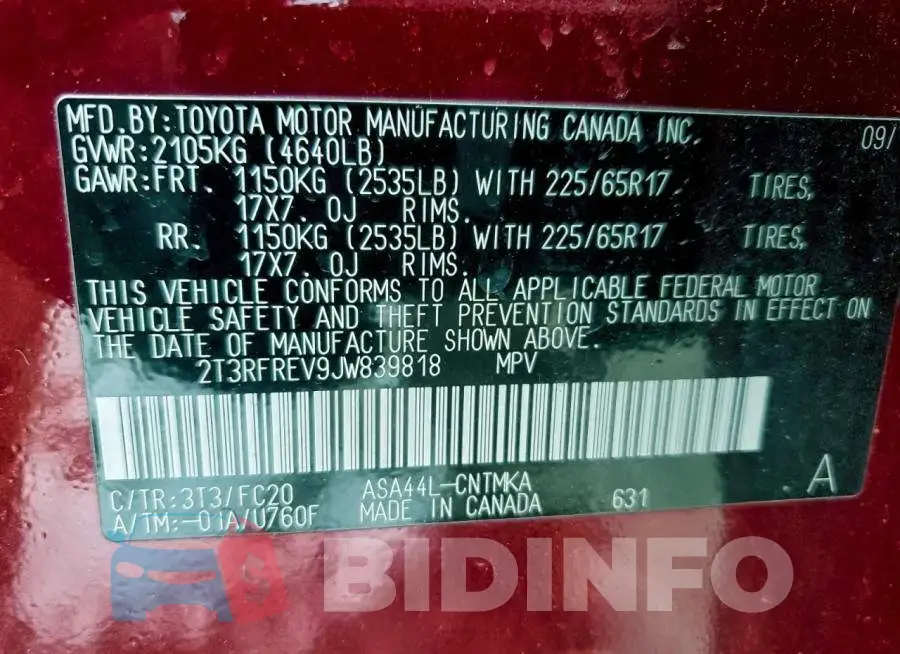 2T3RFREV9JW839818 Photo# 13