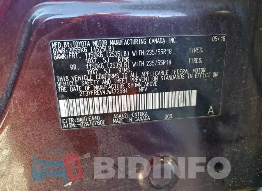 2T3YFREV4JW473584 Photo# 13